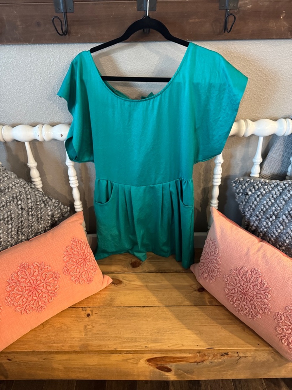 Free People Teal Tie-Shoulder dress